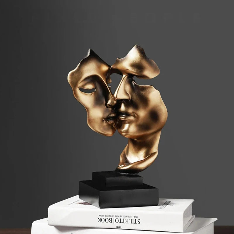 Home Decor Decorative Statues Sculpture House Home Decoration Living Room Mask man couple model decoration Abstract figures