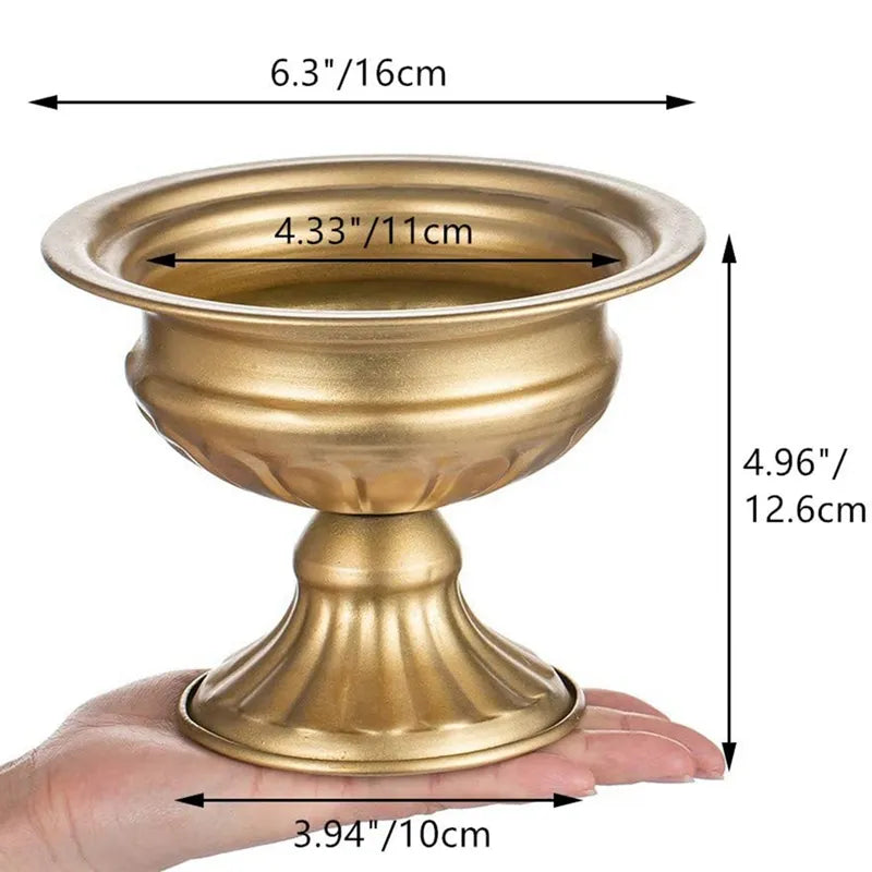 2 PCS Metal Elegant Vase for Wedding Party Decor Anniversary Ceremony