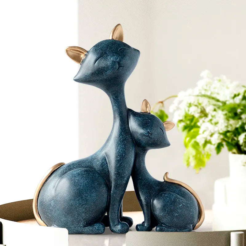 Resin Cat Figurines Miniatures Decorative Animals desktop gift cat sta