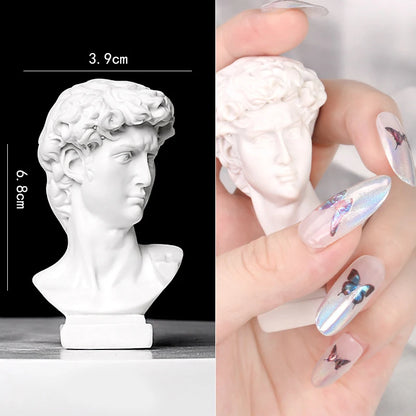 1 Pc Nail Art Mini Artistic Statue White Resin Nails Photo Props Tools Gel Nail Polish Tips Display Stand Accessories Manicure