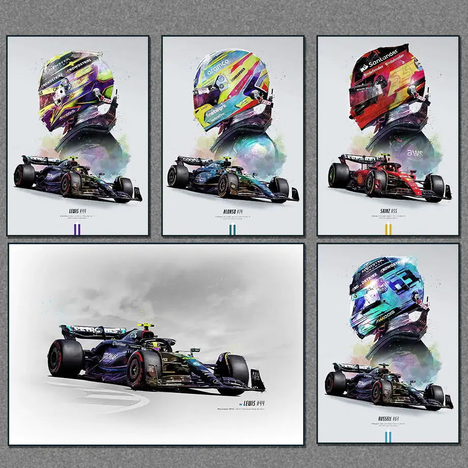 F1 Racer Formula 1 Portrait World Champion Poster Racing F1 Team Decoration  Graffiti Art Decor Painting Room Wall Canvas Poster