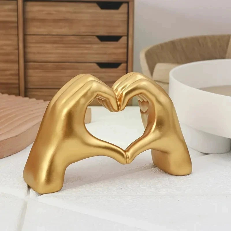 Heart Hand Statue Resin Abstract Hand Love Figurines Bedroom Home Desktop Wedding Decorationanniversary Gi for Wife