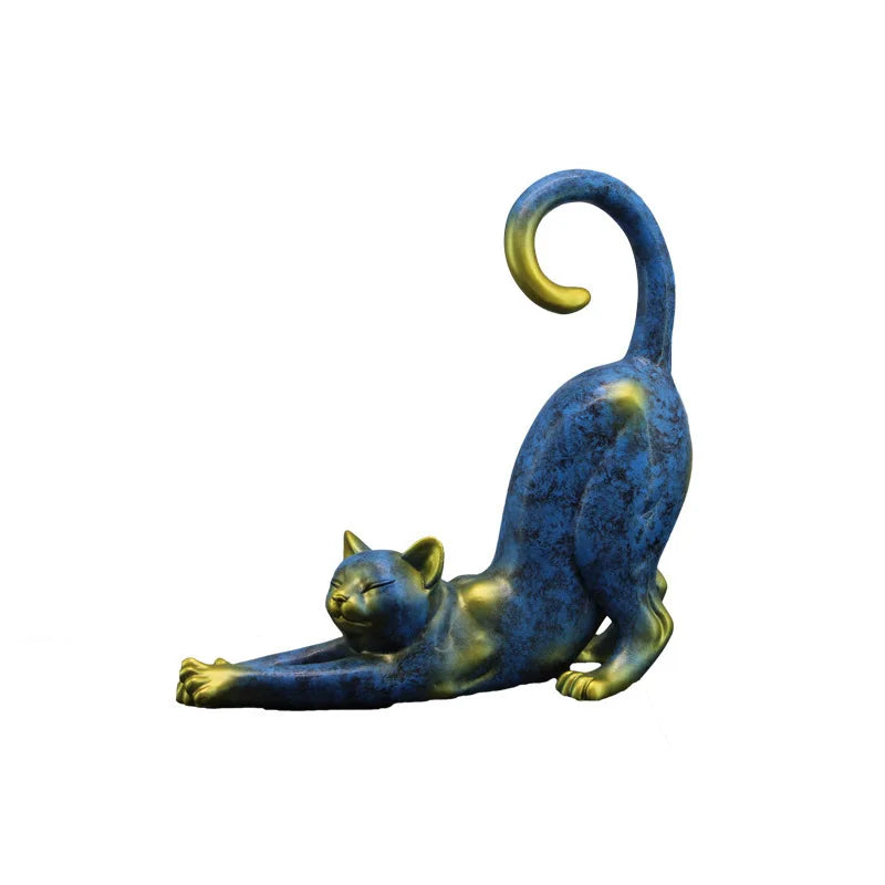 Creative Lazy Cat Figurines Modern Status Abstract Resin Crafts Room Home Decoration Wedding Gifts Cute Ornaments Art Decor