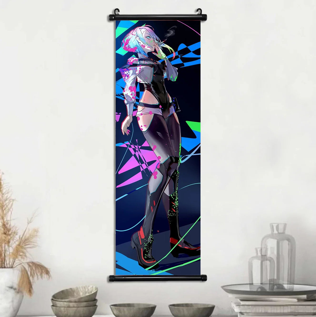 Cyberpunk Sexy Games Hanging Scroll Poster Wallpaper Wall Artwork Canvas Painting Print Rebecca Gaming Room Decoration Art Gift