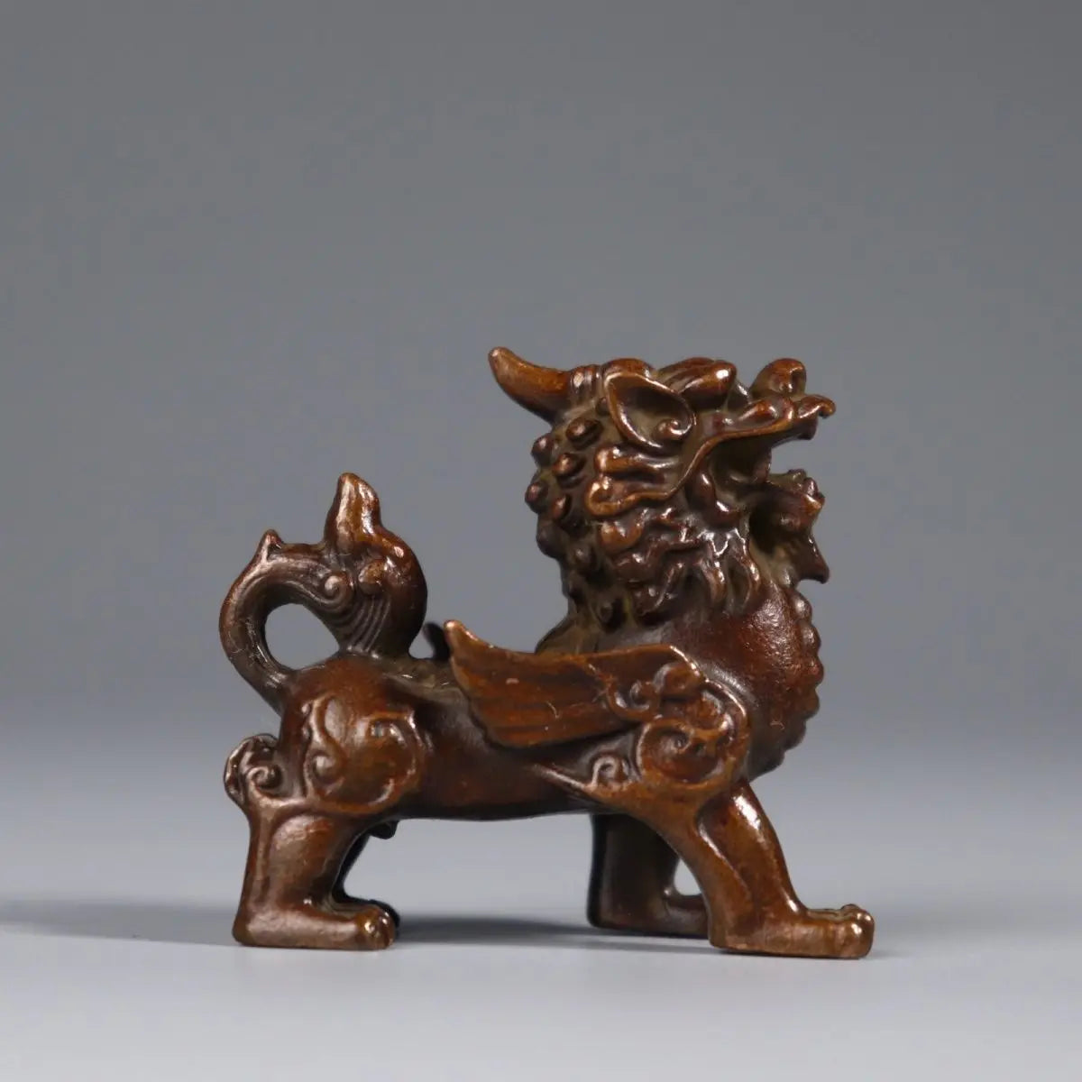 2PCS Retro Copper Kirin Pair of Pixiu Lucky Living Room Ornaments Town House Feng Shui Desktop Ornaments Art Figurine Decoration