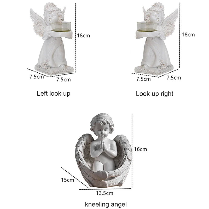 Antique Candle Holder Mold Candlestick Holder Wedding Candleholders Table Desktop Decoration Living Room Sculpture Resin Angel