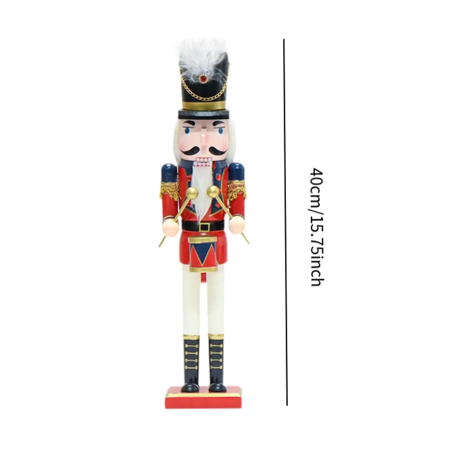 Christmas Nutcracker Figure Decor 40cm Wooden Nutcracker for Home Kids Gifts