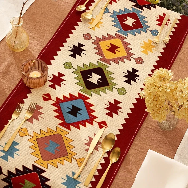 Bohemian Chic Linen Table Runners Dining Room Decor Durable Home Dining Table Runners Holiday Party Supplies Decorations