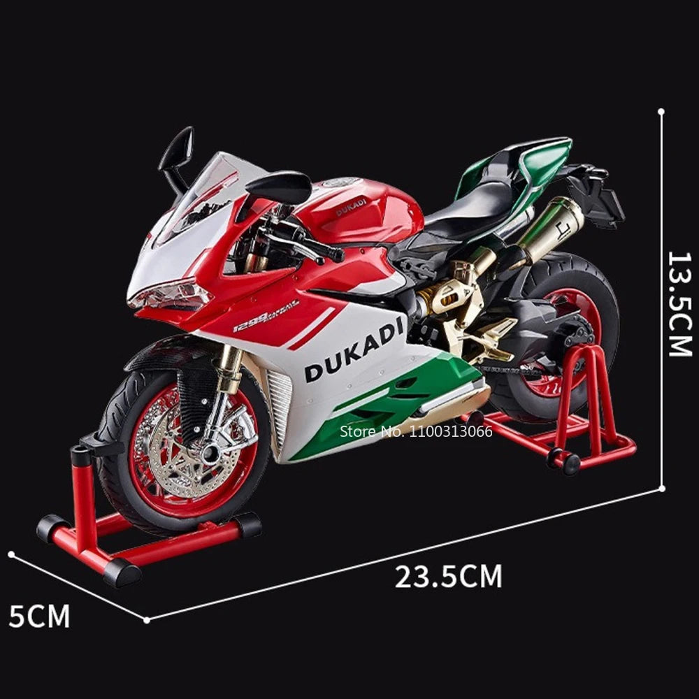 1:9 1299 Kawasaki Ninja H2R Motorcycles Models Miniature Cars Toys Alloy Diecast Light Sound Wheel Turned Vehicles Child Gifts
