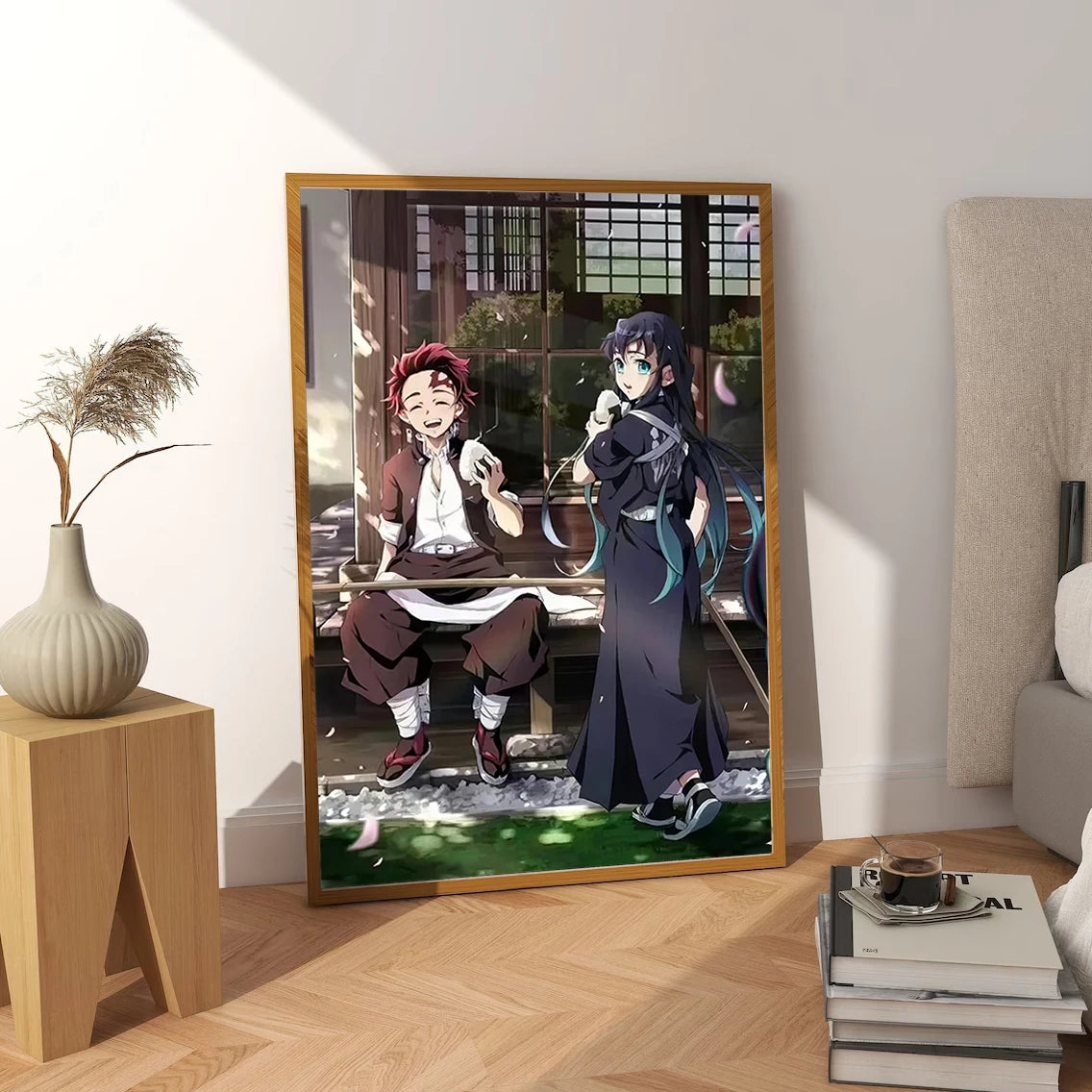 Demon Slayer Hashira Tanjiro Anime Self-adhesive Poster Wallpaper Figures Art Decor Cartoons Kid Gift Home Decoration Painting