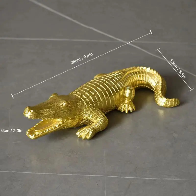 Home Decor Crocodile Wildlife Statue Sculpture Decoration Abstract Animal Figurine Room Desk Home Interior Decorating Gift