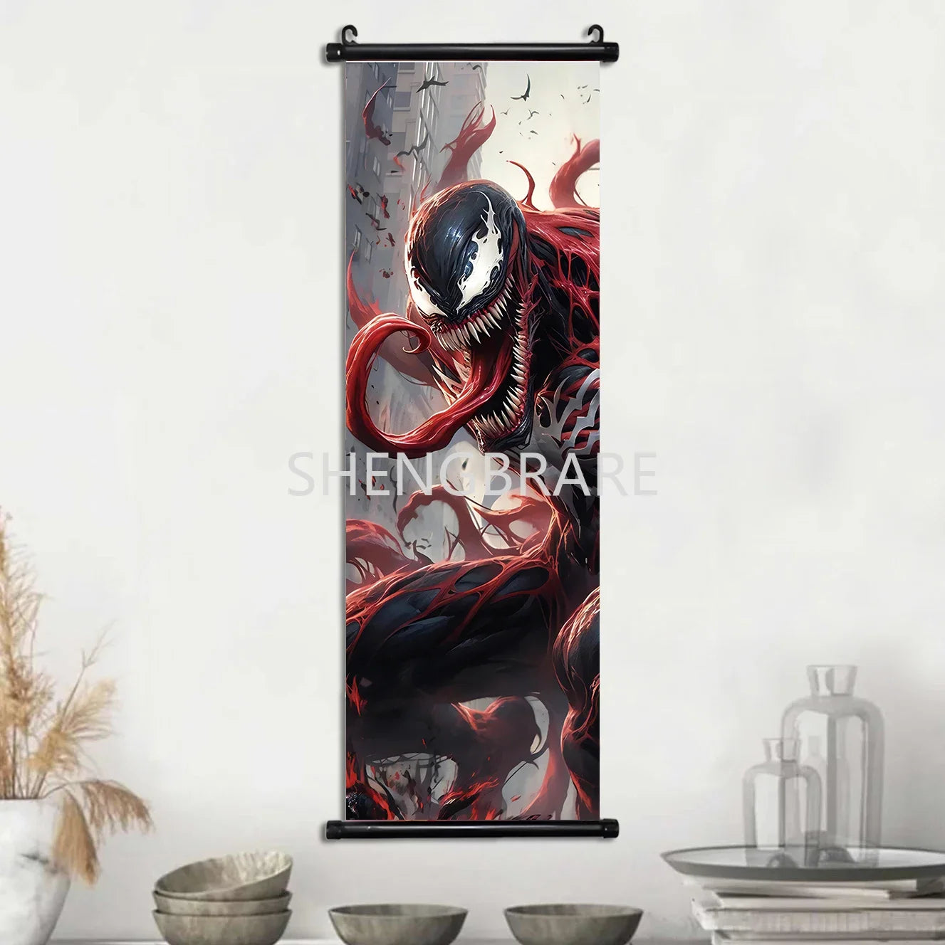 Marvel Movie Venom Hanging Scroll Poster Wall Artwork Canvas Painting Print Home Decoration Decor The Avengers HD Wallpaper Gift