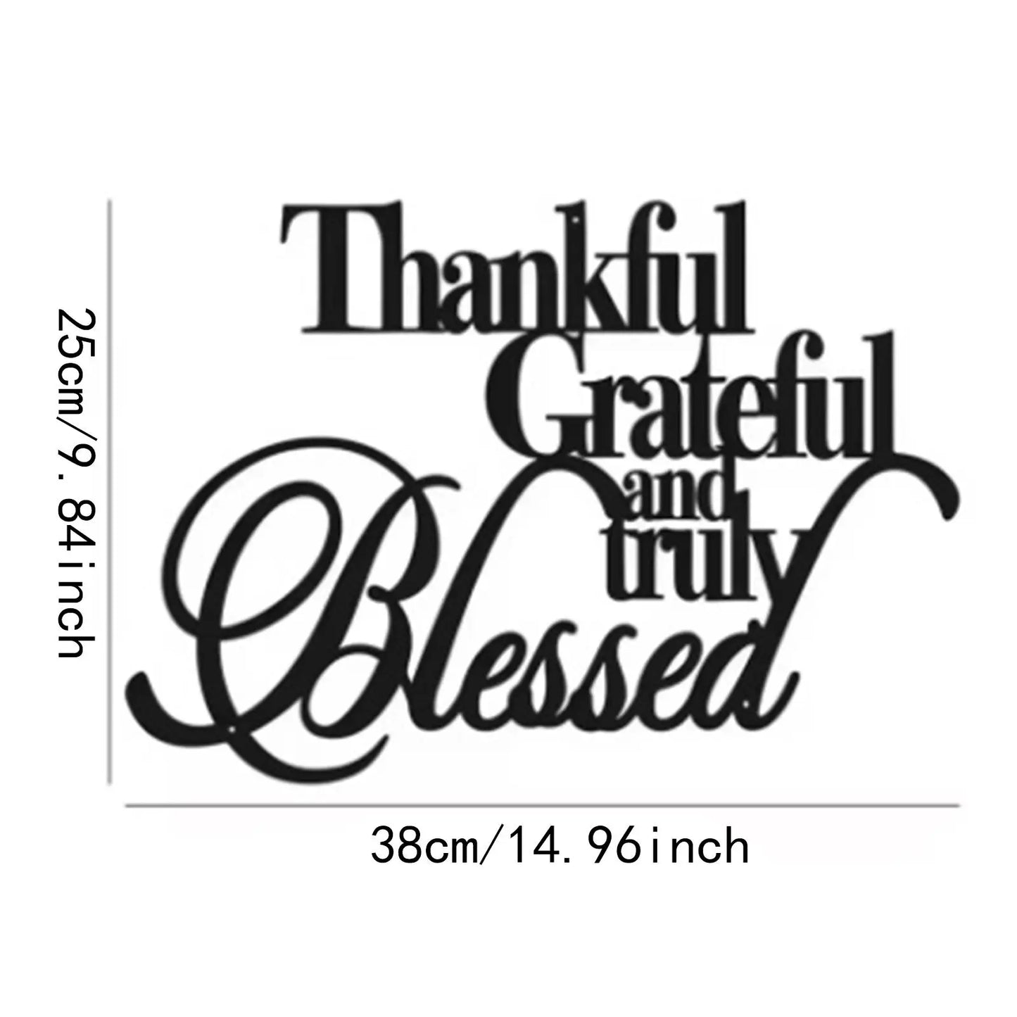 Thankful Grateful Blessed Wall Decor Hanging Ornament Creative Centerpiece Craft