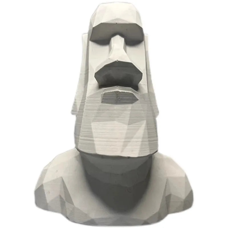 Nordic Ins Moai Stone Art Gypsum Statue Decorations for Room Aesthetic Sculpture Art Figurine Home Office Cabinet Decoration
