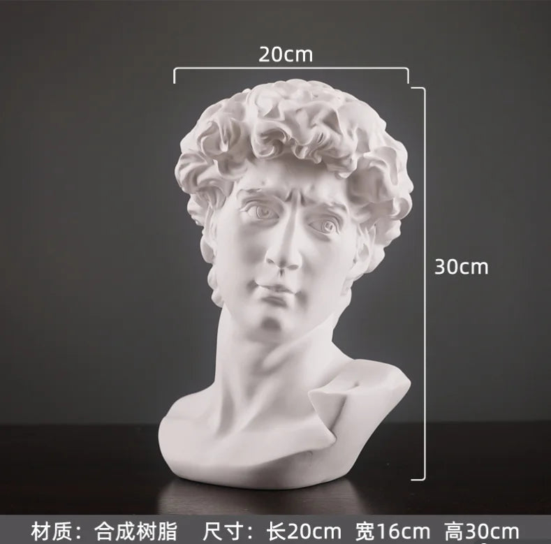 Nordic Half-body Statue Decoration Ornaments Retro Frosted Resin Sculpture Art Living Room Desk Home Crafts