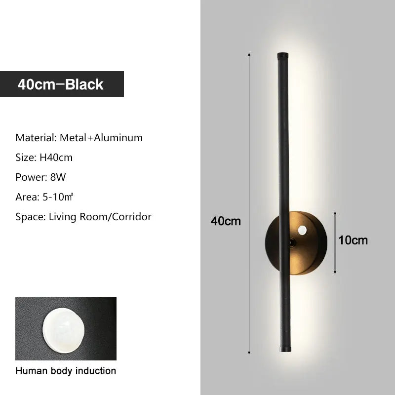 Indoor PIR Motion Human Sensor LED Wall Lamps for Corridor Foyer Induction LED Wall Lights Wall Sconce for Bedroom AC85-265V