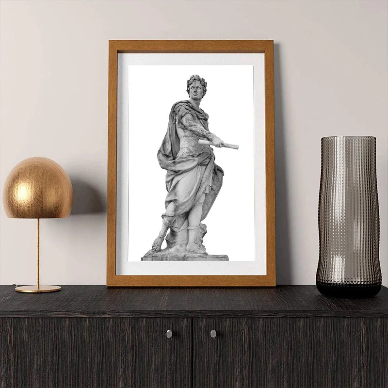 Black and White Roman Emperor Julius Sculpture Caesar Statue Poster Canvas Painting Wall Art Picture for Living Room Home Decor