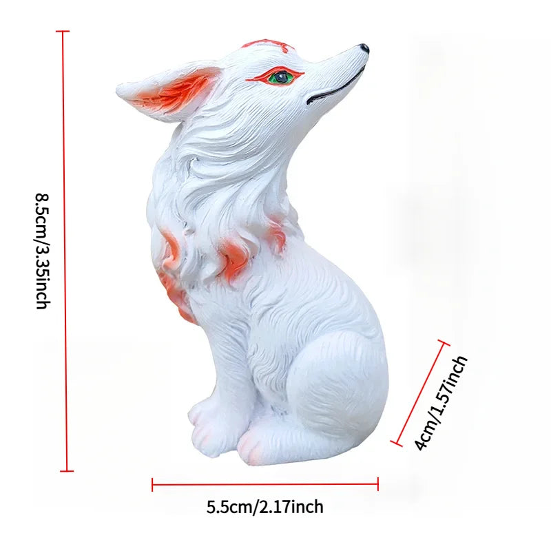 Fox Ornaments Nine-Tailed Fox Decorative Accessories Garden Art Figurine Decoration Resin Animal Sculpture Ornament Room Decor