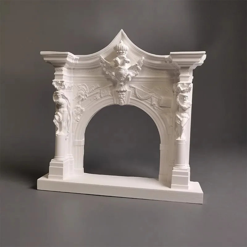 Baroque Fourth Door Relief Plaster Decorative Artworks Home Decoration Photo Props Office Desk Decoration Ornaments Craft Statue