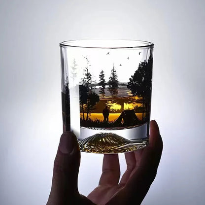 Creative Silhouette Wine Glass Cup Iceberg Cup Snow Mountain Cup Thick Bottom Rock Cup Christmas Whiskey Cup