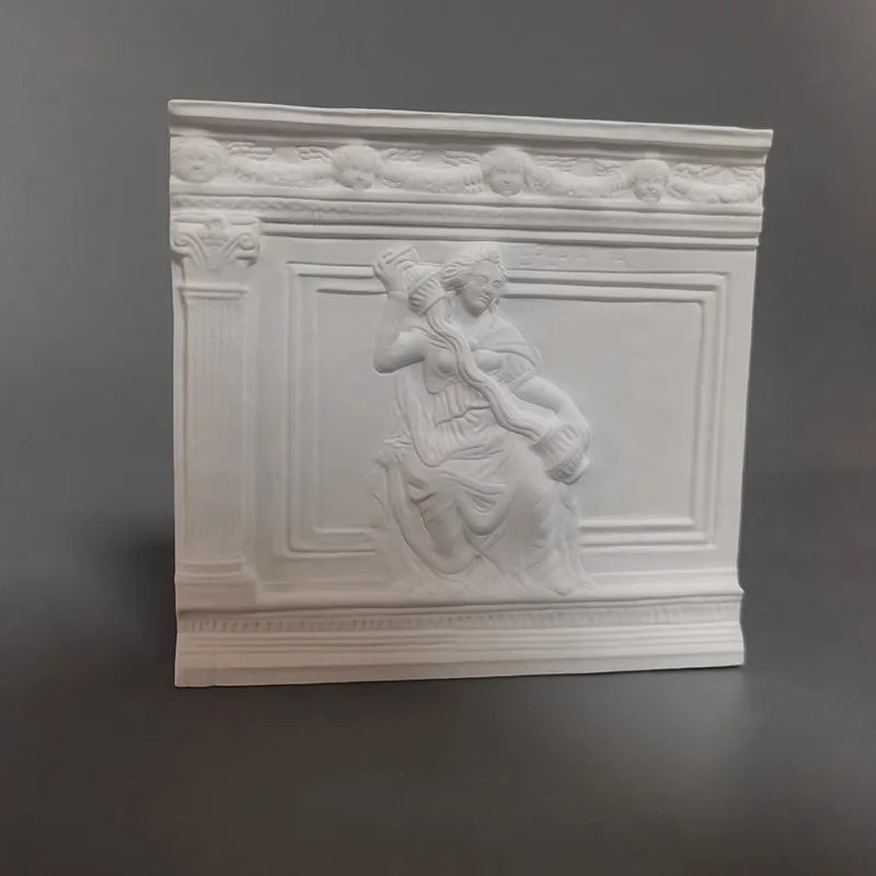 Temperance Mythological Plaster Relief Art Renaissance Style Sculpture Nordic Minimalist Desktop Art for Home Allegorical Decor