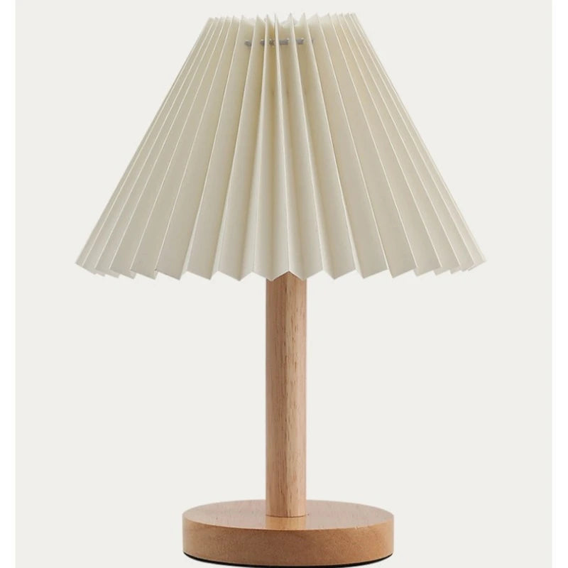 Fabric Lampshade Bedside Lamp with Usb Port Modern Hotel Bedroom Rechargeable Nordic Minimalist Linen Solid Wood Table Lamp