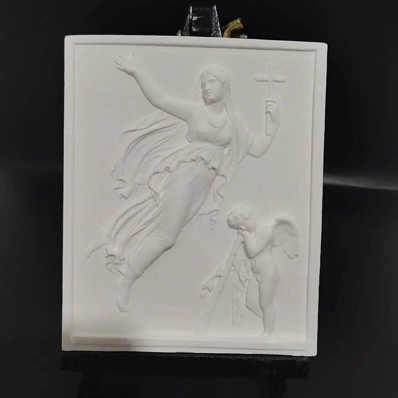 Angel And Woman Plaster Three-Dimensional Art Relief Decorative Painting Desktop Decoration Fragrant Stone Creative Gift Art