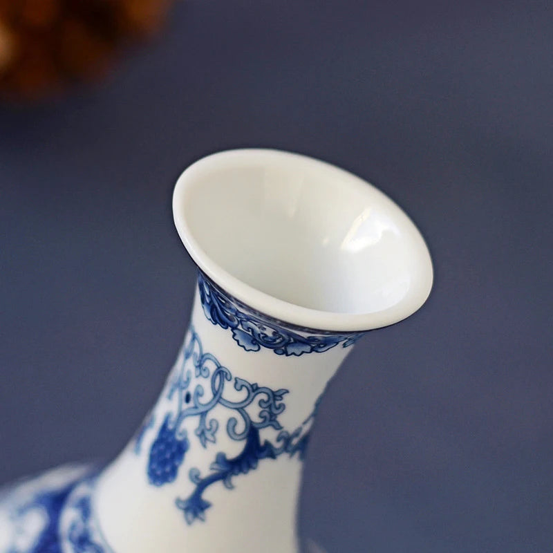 Mini Flower Vase Ceramic Blue And White Vase Home Decor Living Room Decoration Table Desk Art Chinese Enamel Vases Dropshipping