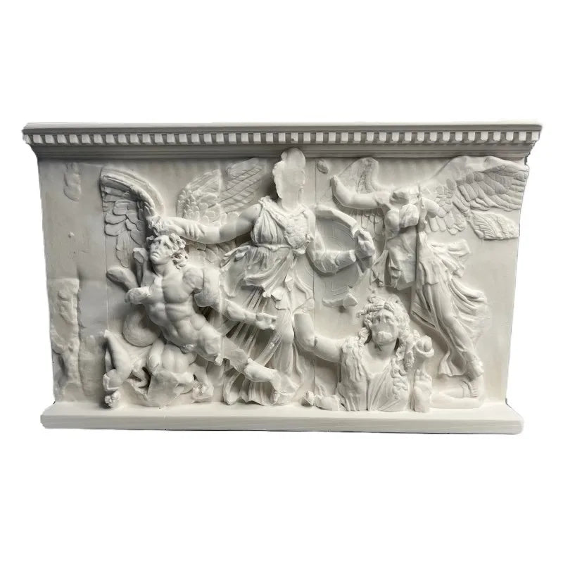 Ancient Greek Angels and Giants Relief Gypsum Sculpture Art Desktop Home Decoration Luxury Aesthetic Art Figurine Room Decor
