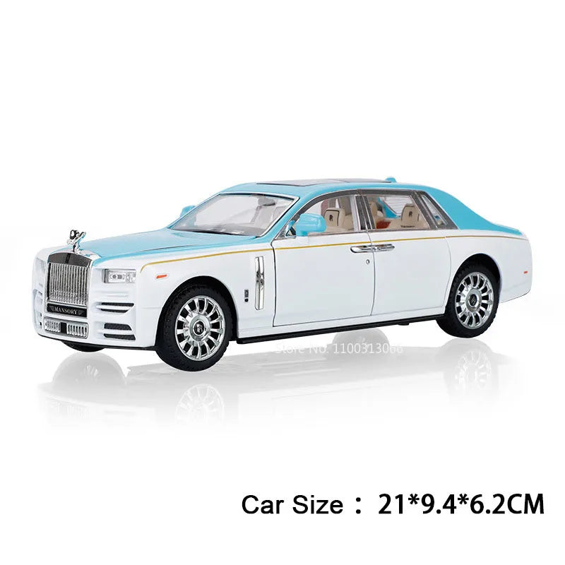 1:24 Mansory Rolls-Royce Phantom HONGQI HS9 Models Toys Cars Wheel Pull Back Miniature Car 6 Doors Opened Vehicles Kids Gifts