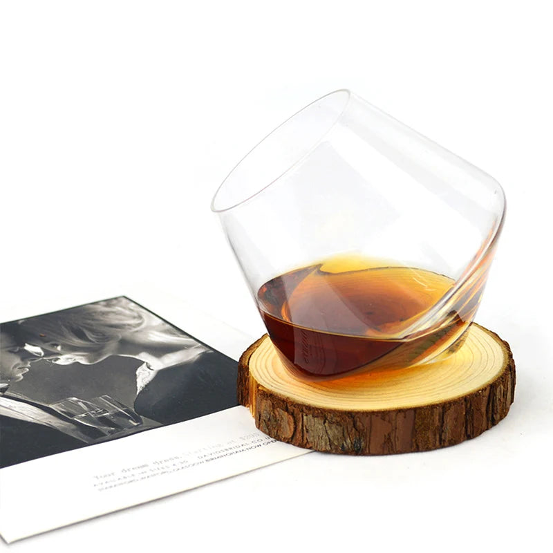 250ml Whiskey Glass Rotating High Belly Cigar Whiskey Cocktail Drinking Wine Cup Tumbler Down Bar KTV Club Glasses