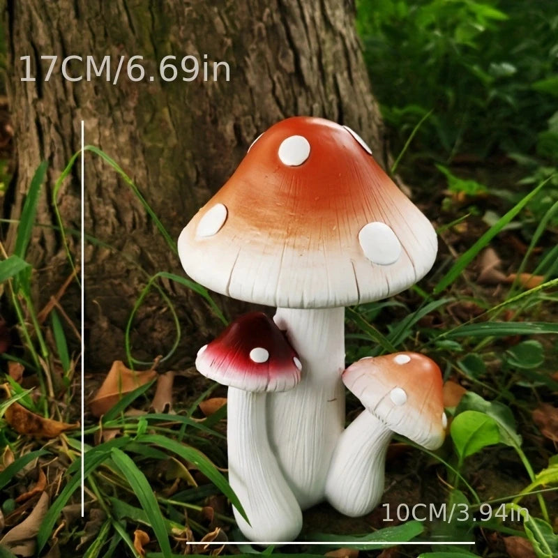 Whimsical Mushroom & Ladybird Garden Statue: Vivid ResinDecor for Outdoor, Perfect for Easter Gifts & Parties, No PowerRequired