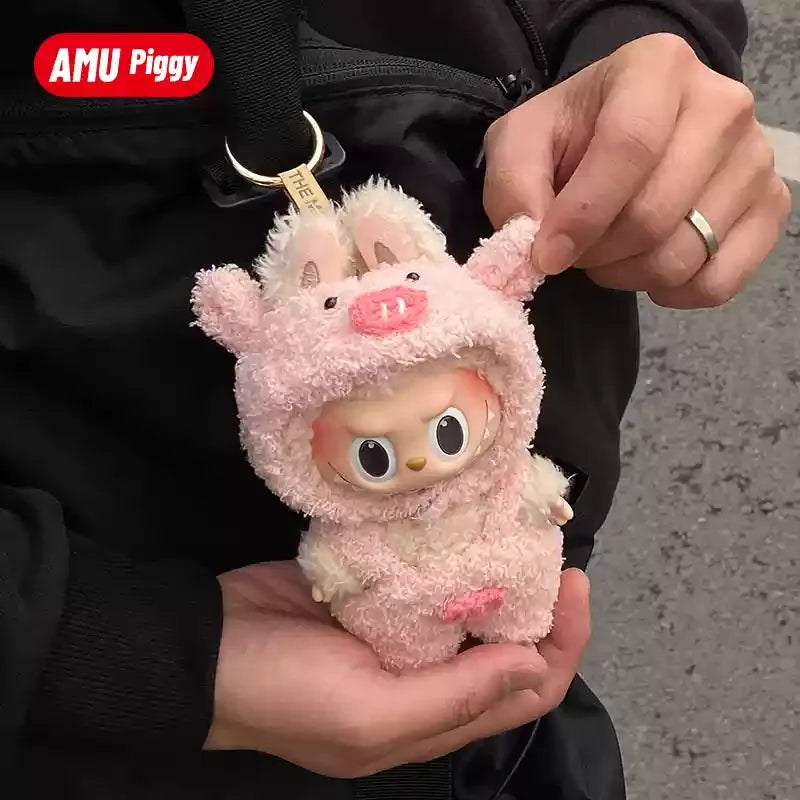 New Hot Lafufu Dolls Sitting Party Clothing Outfit 17cm Mini Plush Doll'S Clothes Bear Rabbit Bib Pants Overalls Accessories