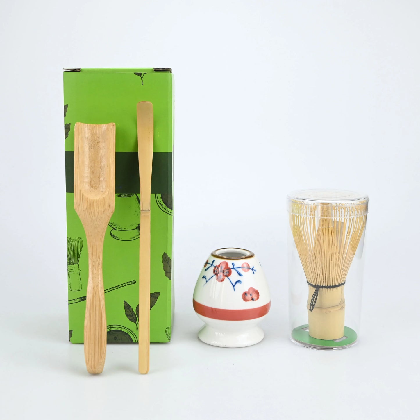 4PCS/Set Japanese-style Matcha Tool Set, Chasen Stand, Tea Scoop, Tea whisk Holder, Bamboo Accessories, Tea Whisking Tools