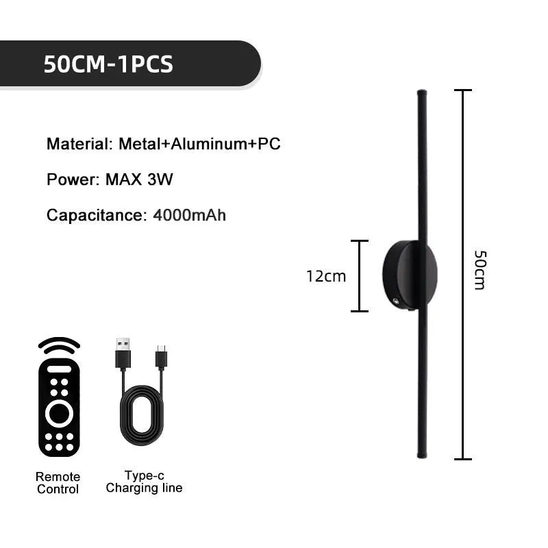 Nordic Wireless Rechargeable Battery LED Wall Lamps Decor for TV Background Touch Switch Dimmable LED Wall Lights Wall Sconce