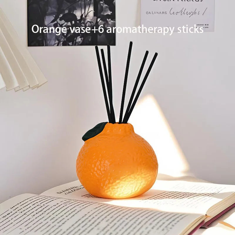 Creative Ceramic Orange Vase Home Decoration Multifunctional Aromatherapy Vase Desktop Decoration Vase Dining Table Decoration
