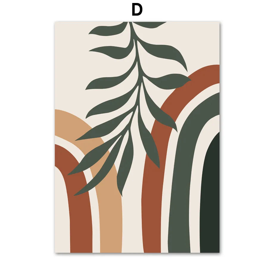 Bohemia Sun Rainbow Leaf Geometry Abstract Landscape Posters And Prints Wall Art Canvas Painting Pictures for Living Room Decor