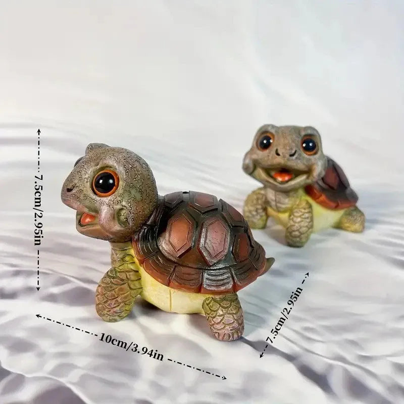 Tortoise Statue Outdoor Garden Crawling Turtle Sculpture Resin Figurine Decor for Balcony Yard Lawn Fish Tank Aquarium Ornament