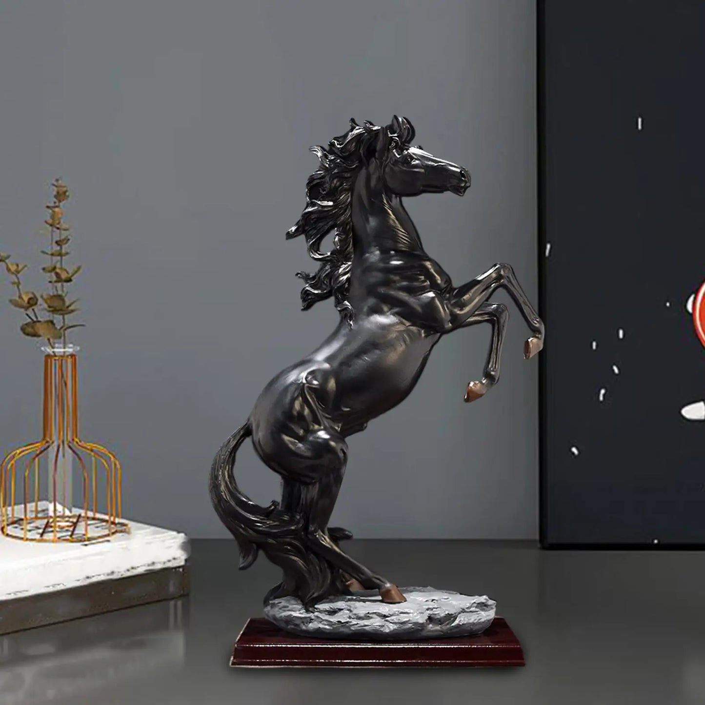 Horse Figurine for Home Display, Large Resin Animal Sculpture, Decorative Piece for Table Or Shelf