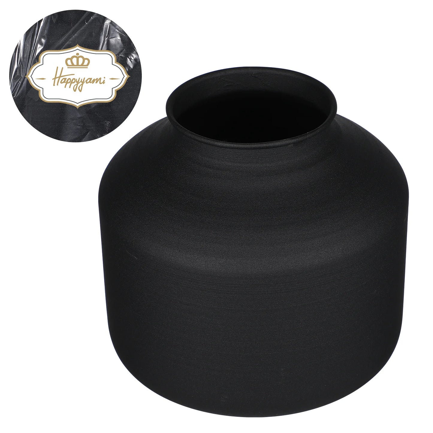 Iron Flower Pot Planter Pots Indoor Plants Black Vase Household Vases Home Decor Large