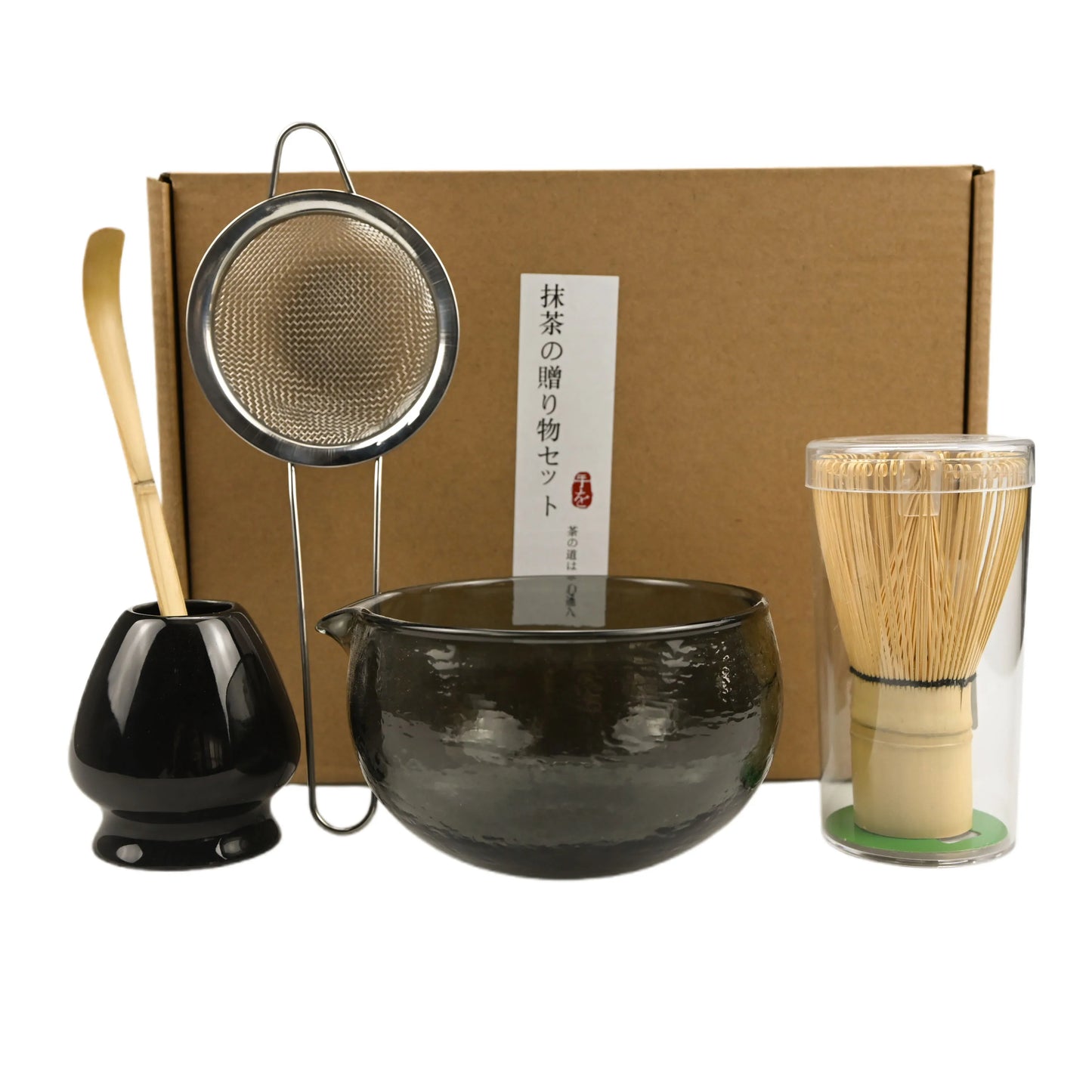 5PCS/Set Japanese-style Matcha Bowl , Spoon, Tea Whisk, Sieve Mesh, Perfect Gift For Ceremony, Traditional Decoration