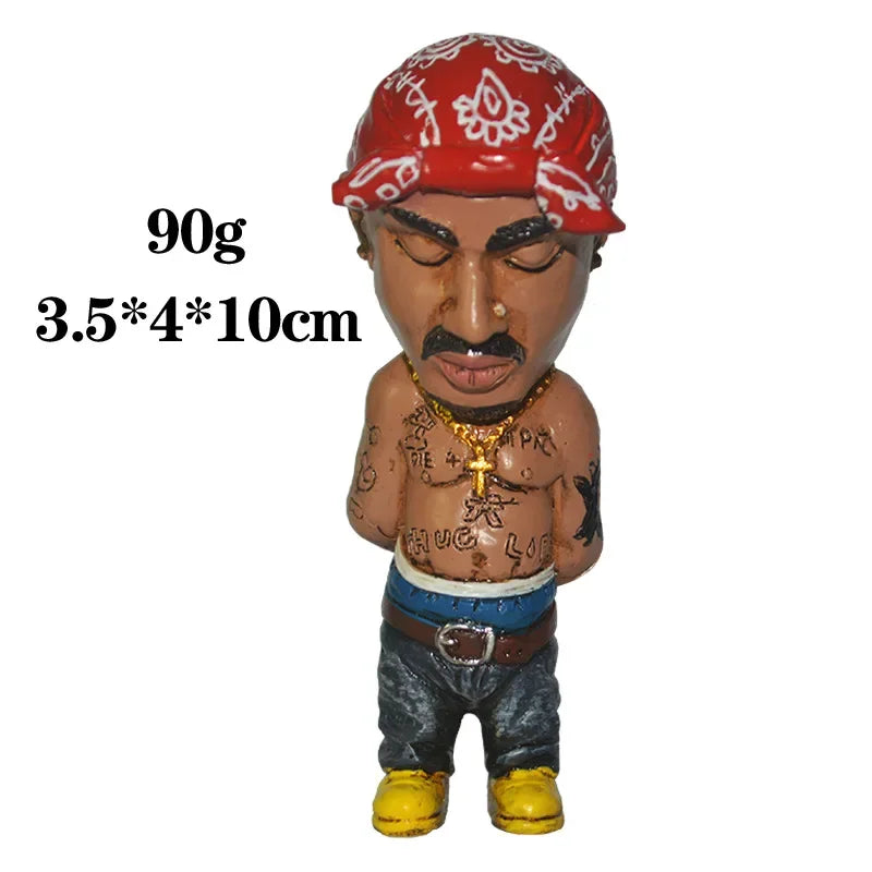 Tupac Rapper Figure Hip Hop Star Pac Toys Cool Stuff Figures Collection Model Doll Toy Gifts
