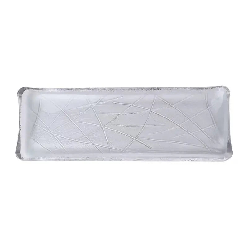 Japanese transparent glass long plate household palm print sushi plate sashimi plate cooking plate condiment dish tableware