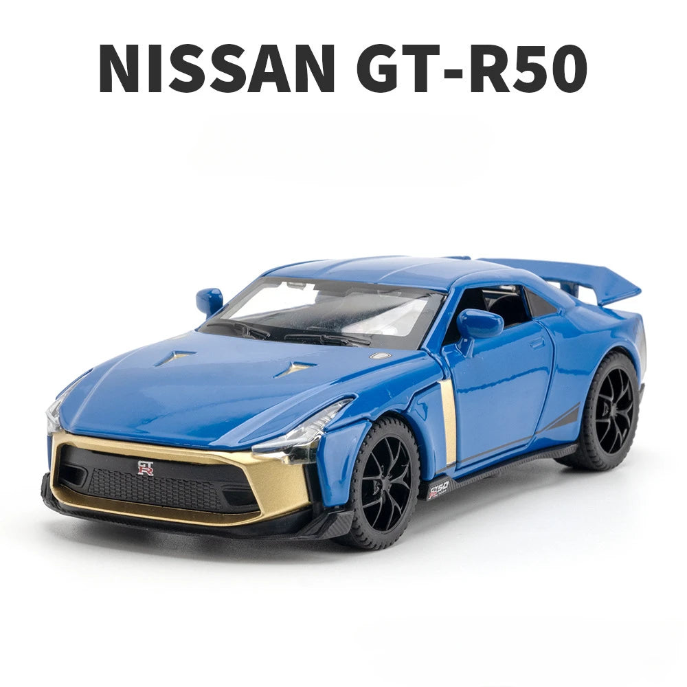 1:32 Nissan GT-R50 Model Car Toy Alloy Diecasts Metal Super Sport Cars With Sound Light Vehicle Toys for Boys Gifts Collection