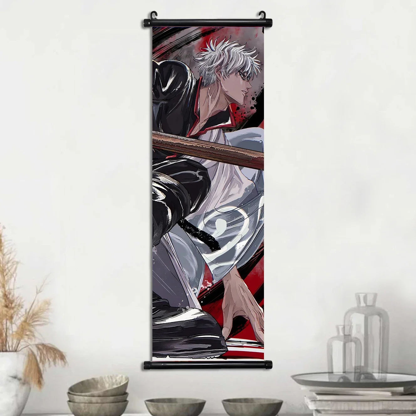 Gintama Gintoki Hanging Scroll Sadaharu Kotarou Shinsuke Canvas Wall Painting Home Decor Anime Poster Wall Art Room Decoration