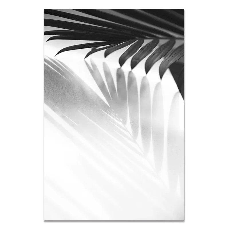 Black and White Wall Art Seascape Canvas Print Poster Beach Girl Surfboard Painting Landscape Tropical Palm Picture Home Decor