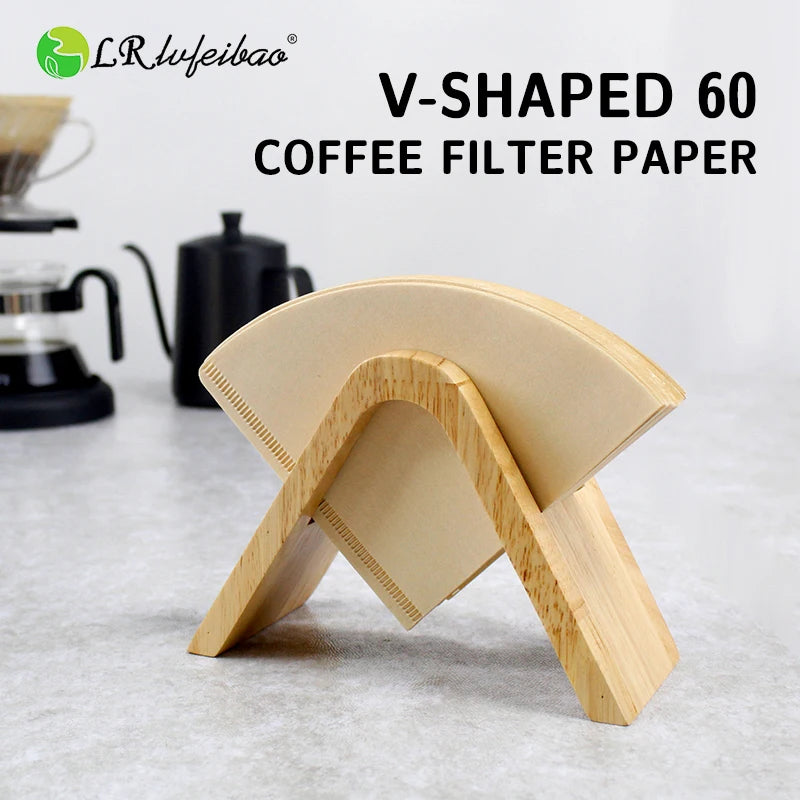 Coffee Pour Over Stand – Bamboo with Blue Accents