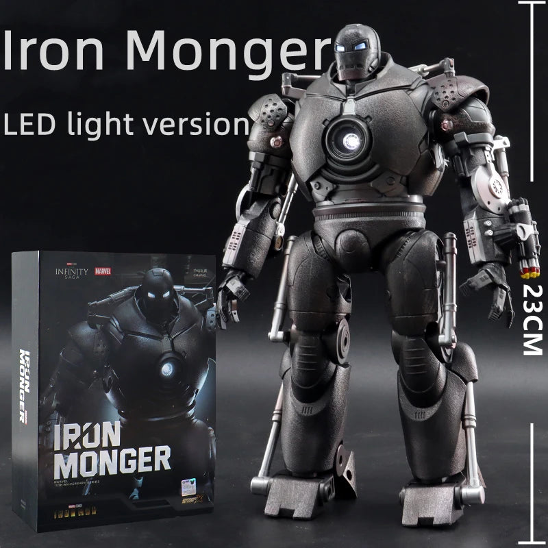 ZD Original Iron Man Duel Suit Iron Monger MK3 Set 1/10 LED light Tenth Anniversary Limited Collect legends Action Figure Gift
