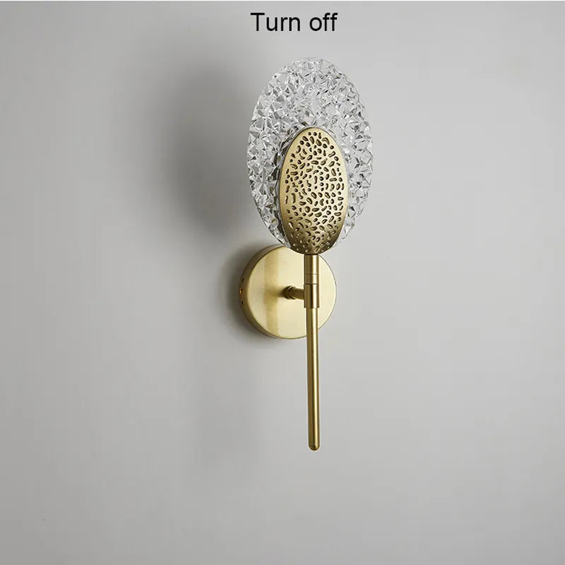 LED Bedroom Wall Lamp Wall Sconces Brass Copper Acrylic Lampshade Indoor Lighting for Living Room Bedroom Corridor Light Fixture
