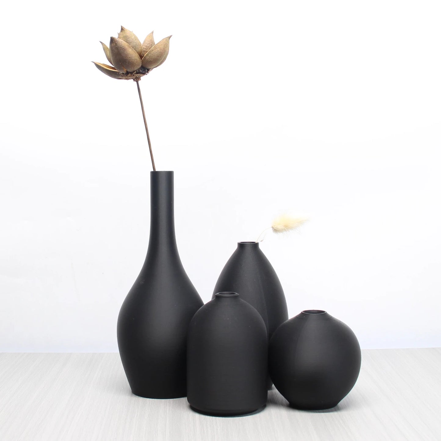 4 Piece Minimalist Art Vase, Vase Set, Perfect for Country Home Décor, Modern Farmhouse, Living Room, Shelf, Tabletop, Bookcase,